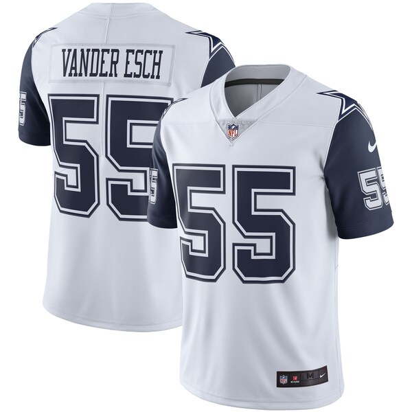Leighton Vander Esch Nike Dallas Cowboys Color Rush Vapor Limited Jersey - White/Navy