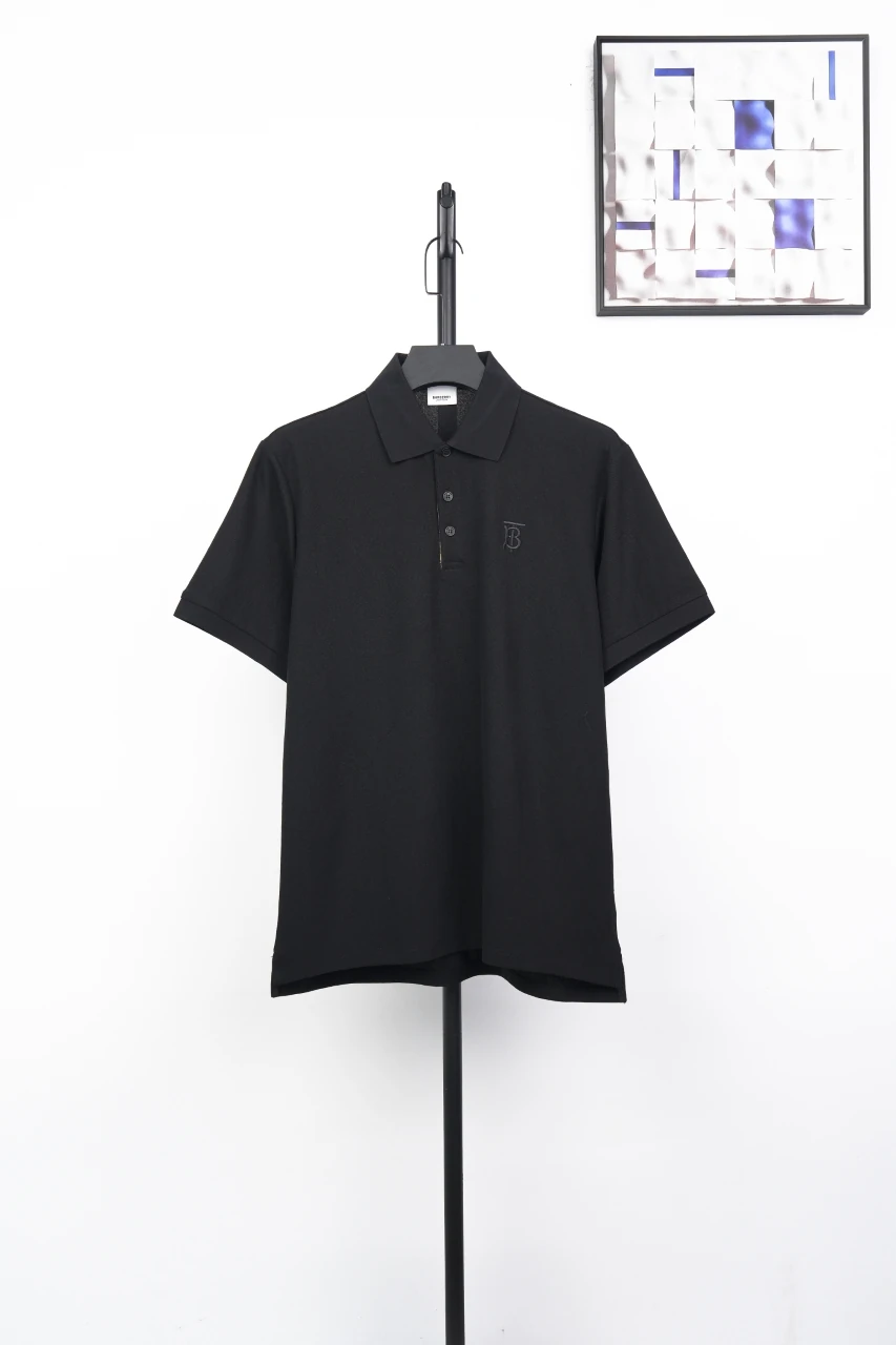 Burberry Black Small BT Embroidered Short Sleeve Polo Shirt product photo from LabelPicks