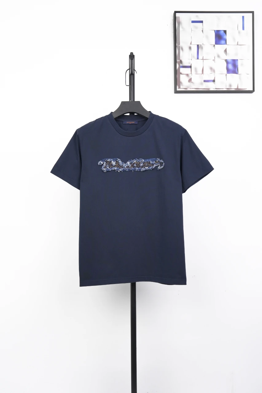 Louis Vuitton Navy Denim Patch Embroidered T-Shirt product photo from LabelPicks