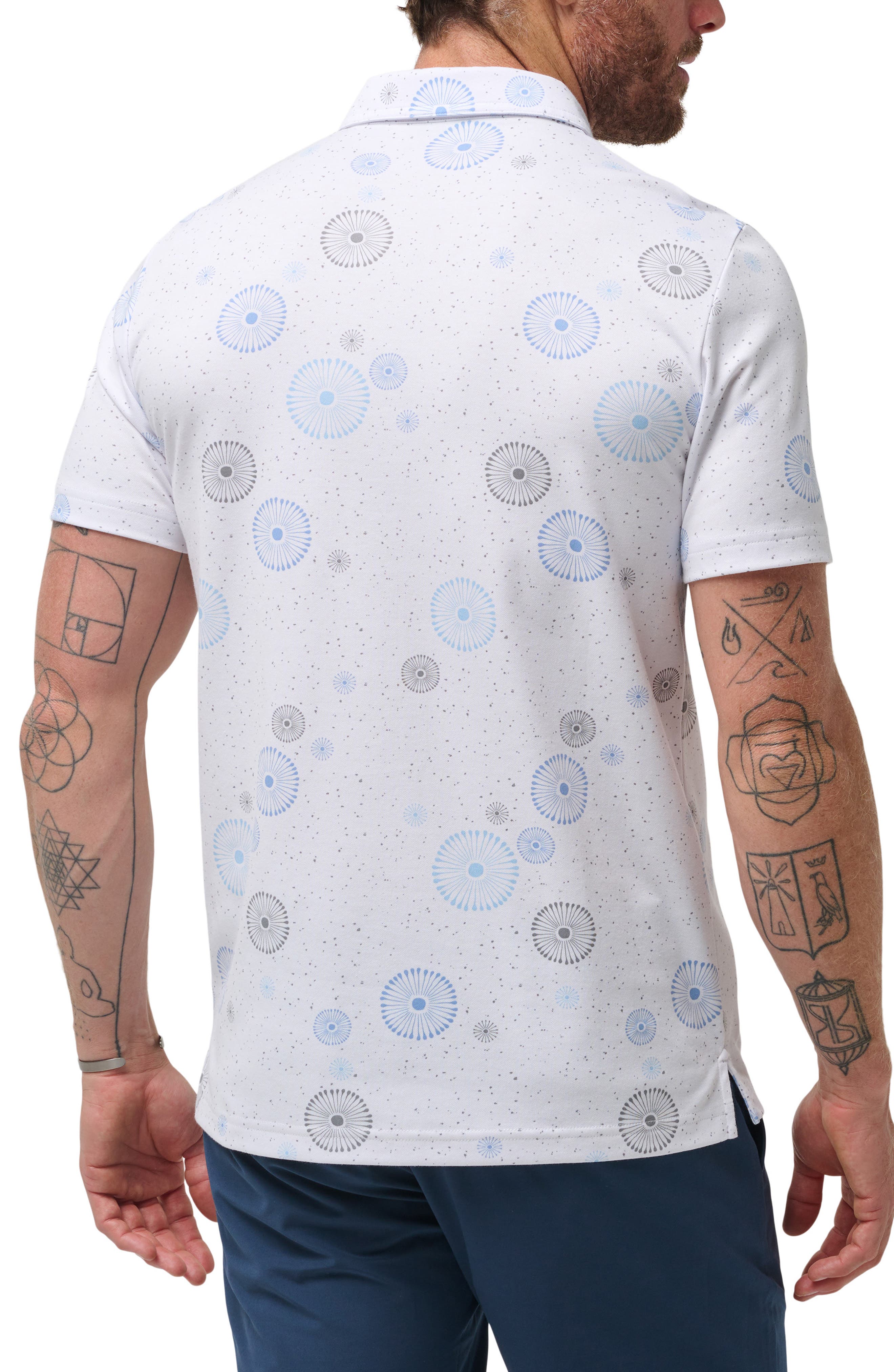 TravisMathew Caught Inside Medallion Print Polo