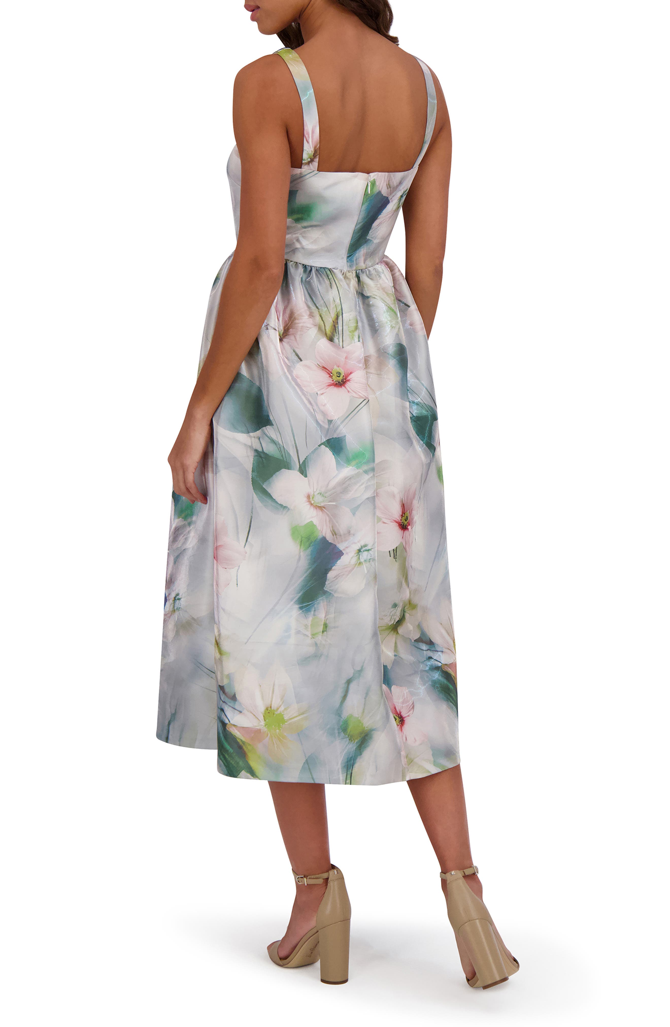 Kensie Shimmer Twill Midi Dress