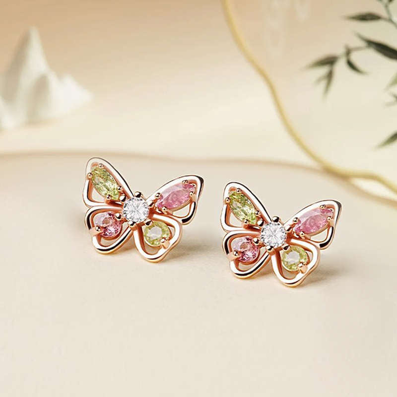 925 Sterling Silver Butterfly Stud Earrings