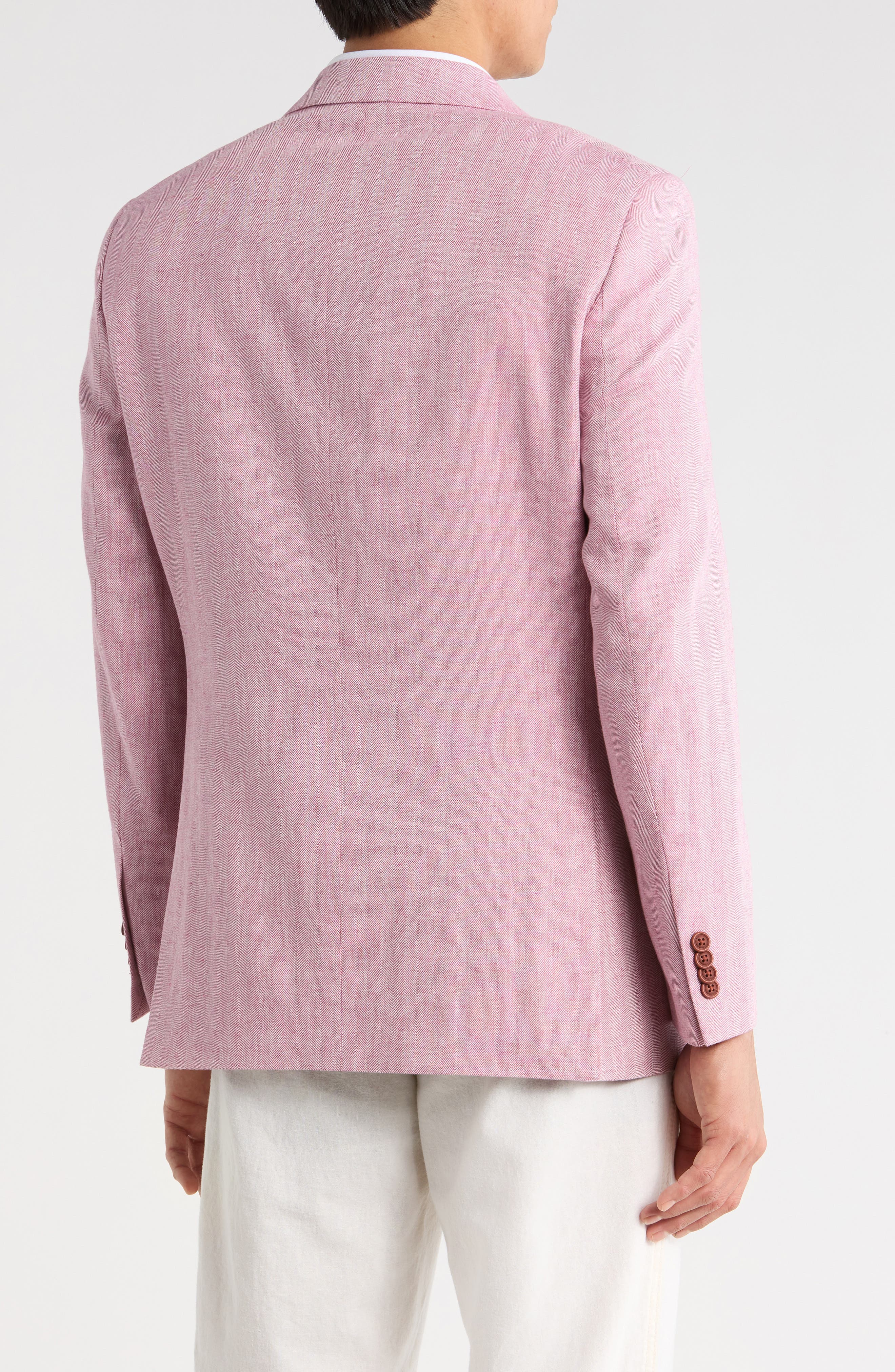 Nautica Brielle Herringbone Cotton & Linen Blend Sport Coat