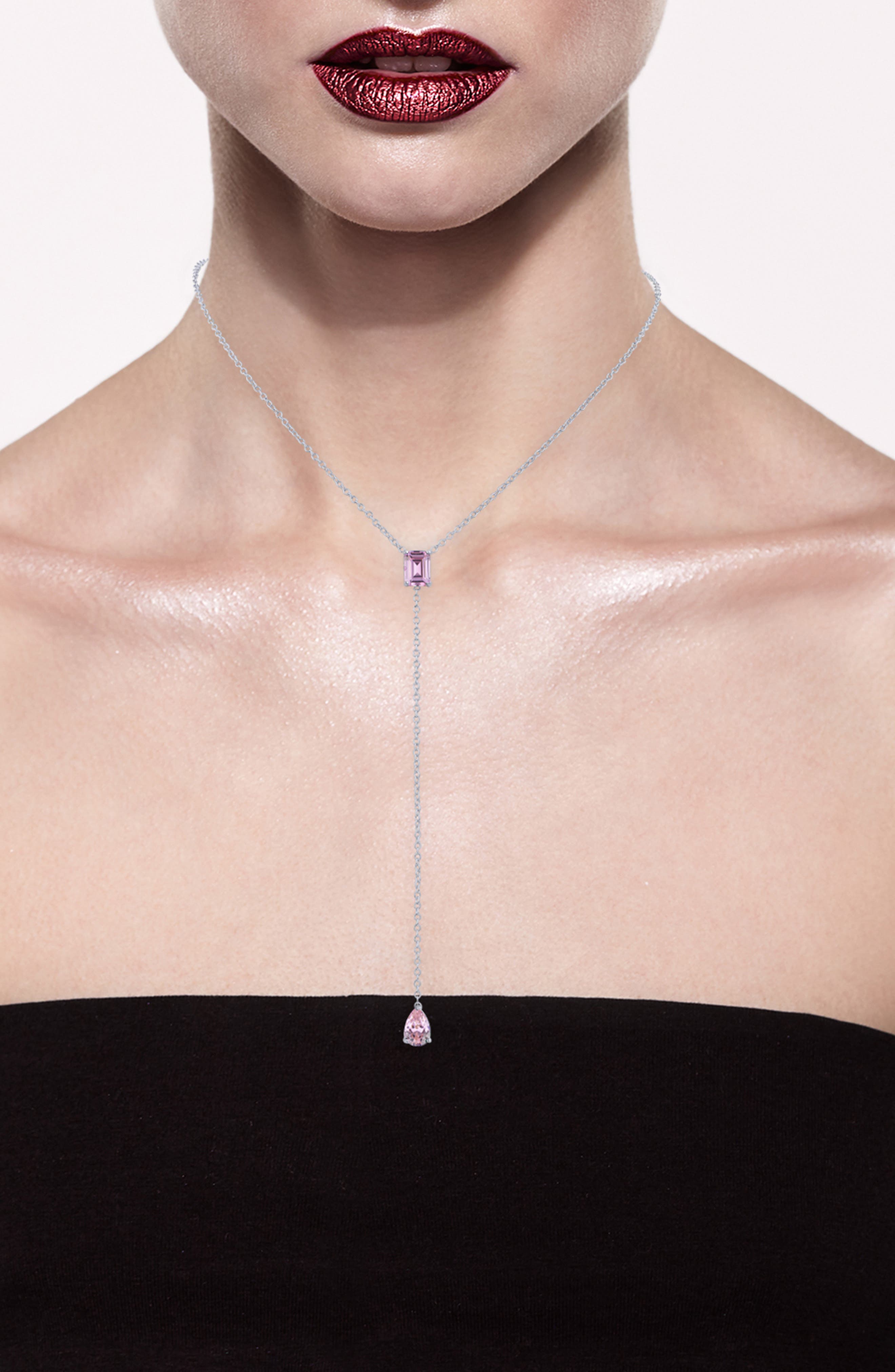 CZ by Kenneth Jay Lane Cubic Zirconia Lariat Necklace