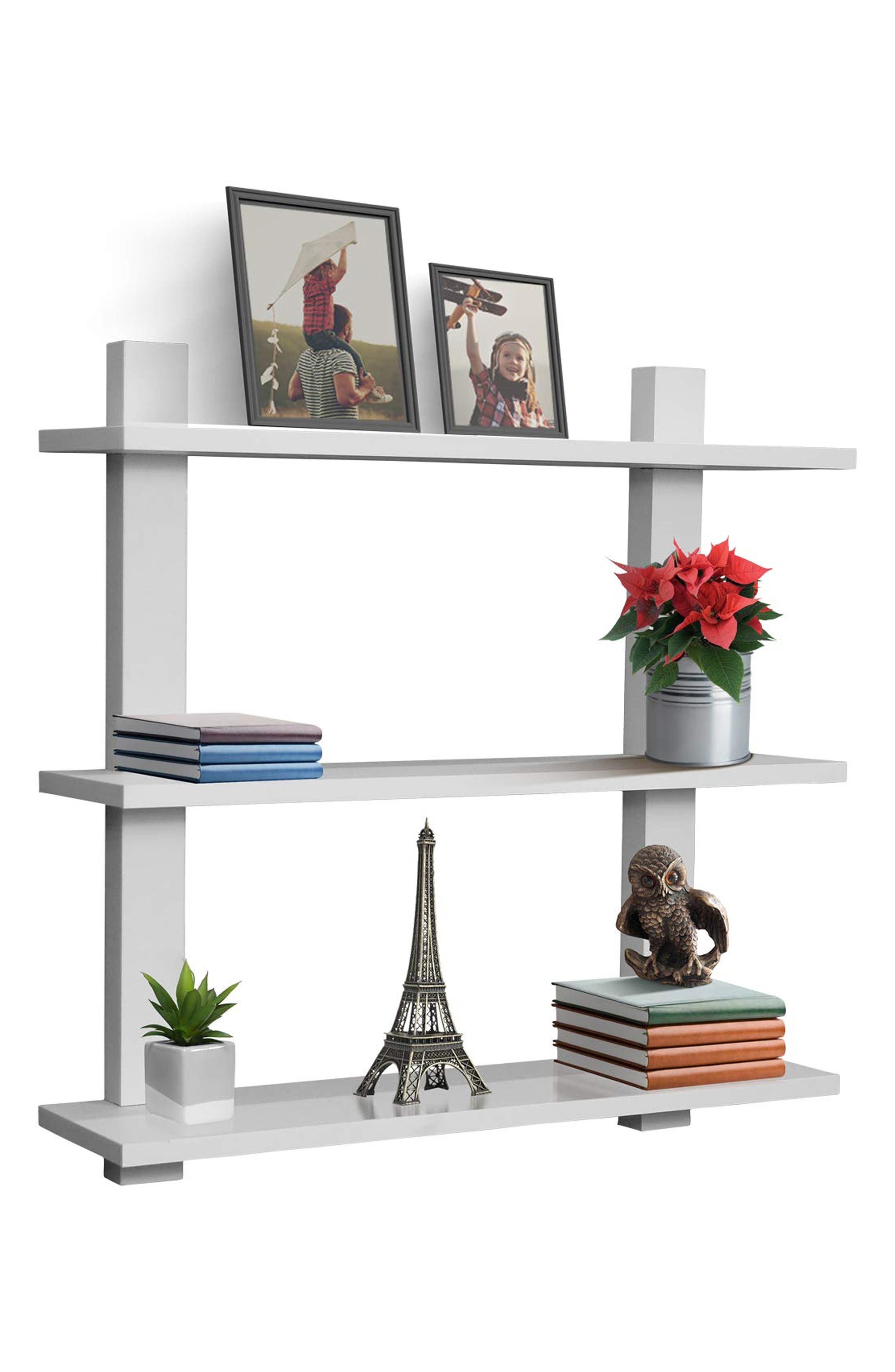 SORBUS White 3-Tier Floating Shelf