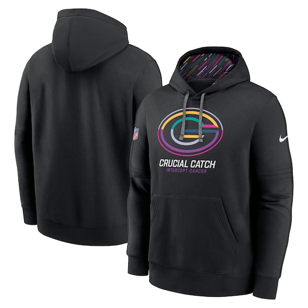 Green Bay Packers Nike 2024 NFL Crucial Catch Club Pullover Hoodie - Black