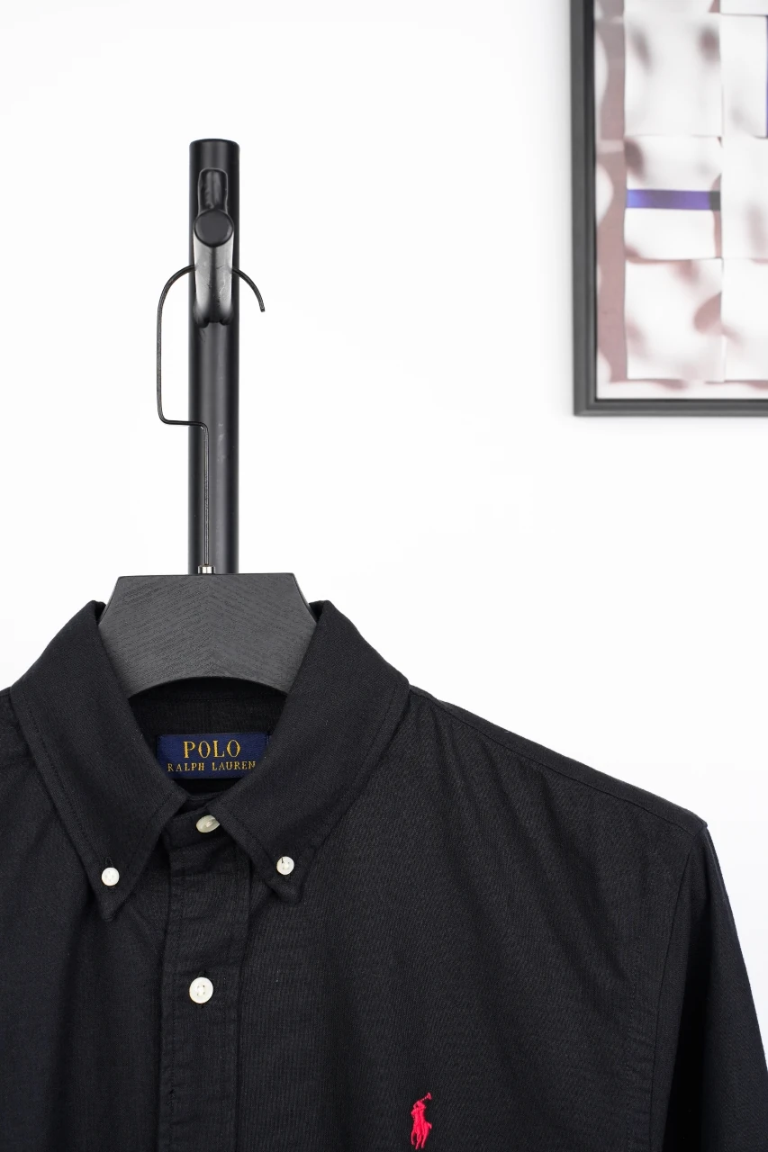 Ralph Lauren Black Pony Embroidered Linen Long Sleeve Shirt product photo from LabelPicks