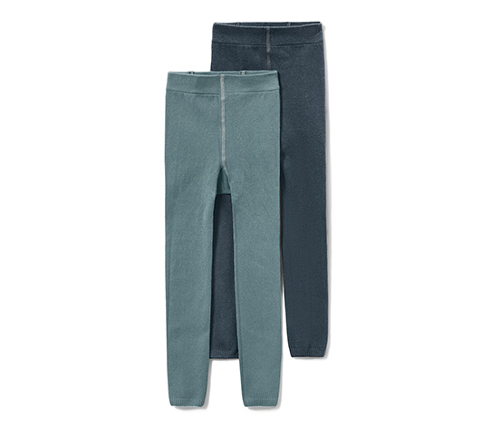 2 Kleinkinder-Strickleggings, uni