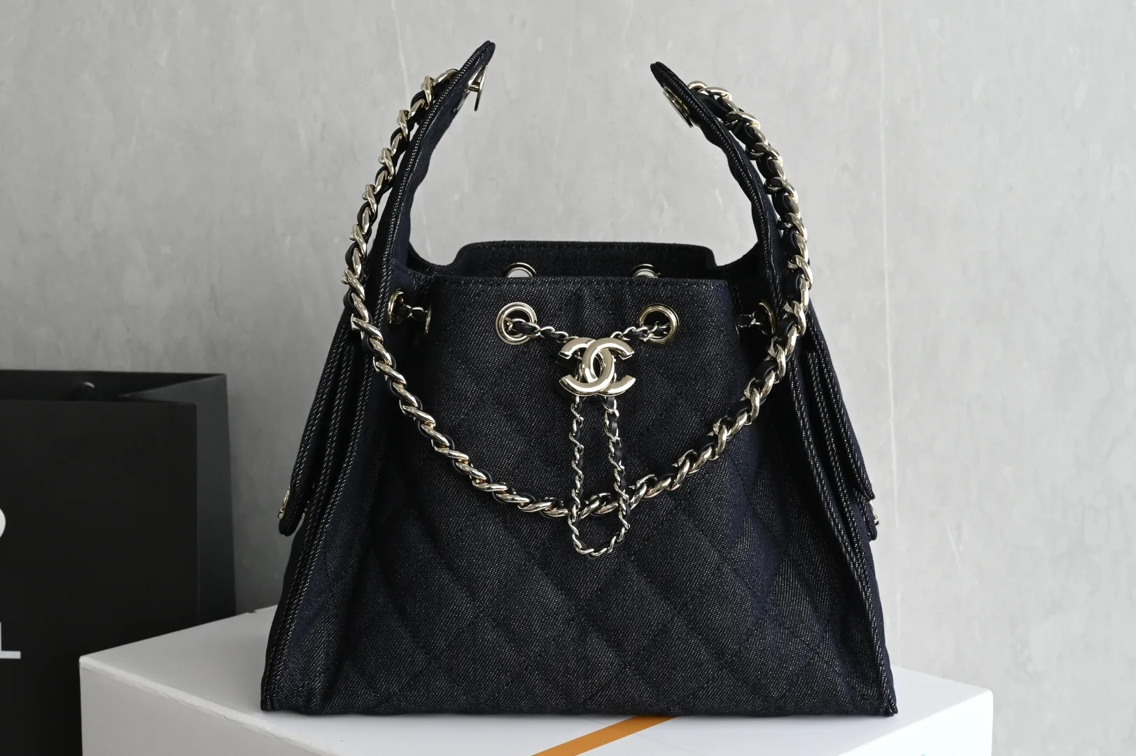 Chanel Navy Denim Top Handle Bag product photo from LabelPicks