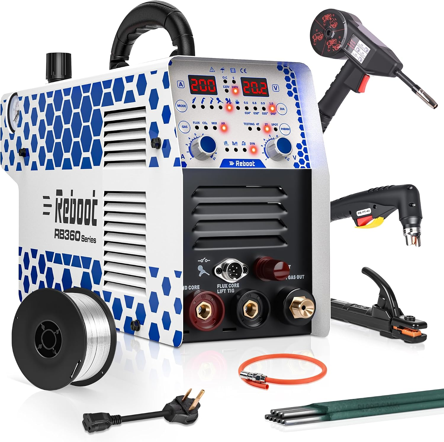 Reboot MIG Welder Plasma Cutter Combo 200A MIG TIG Stick Cut
