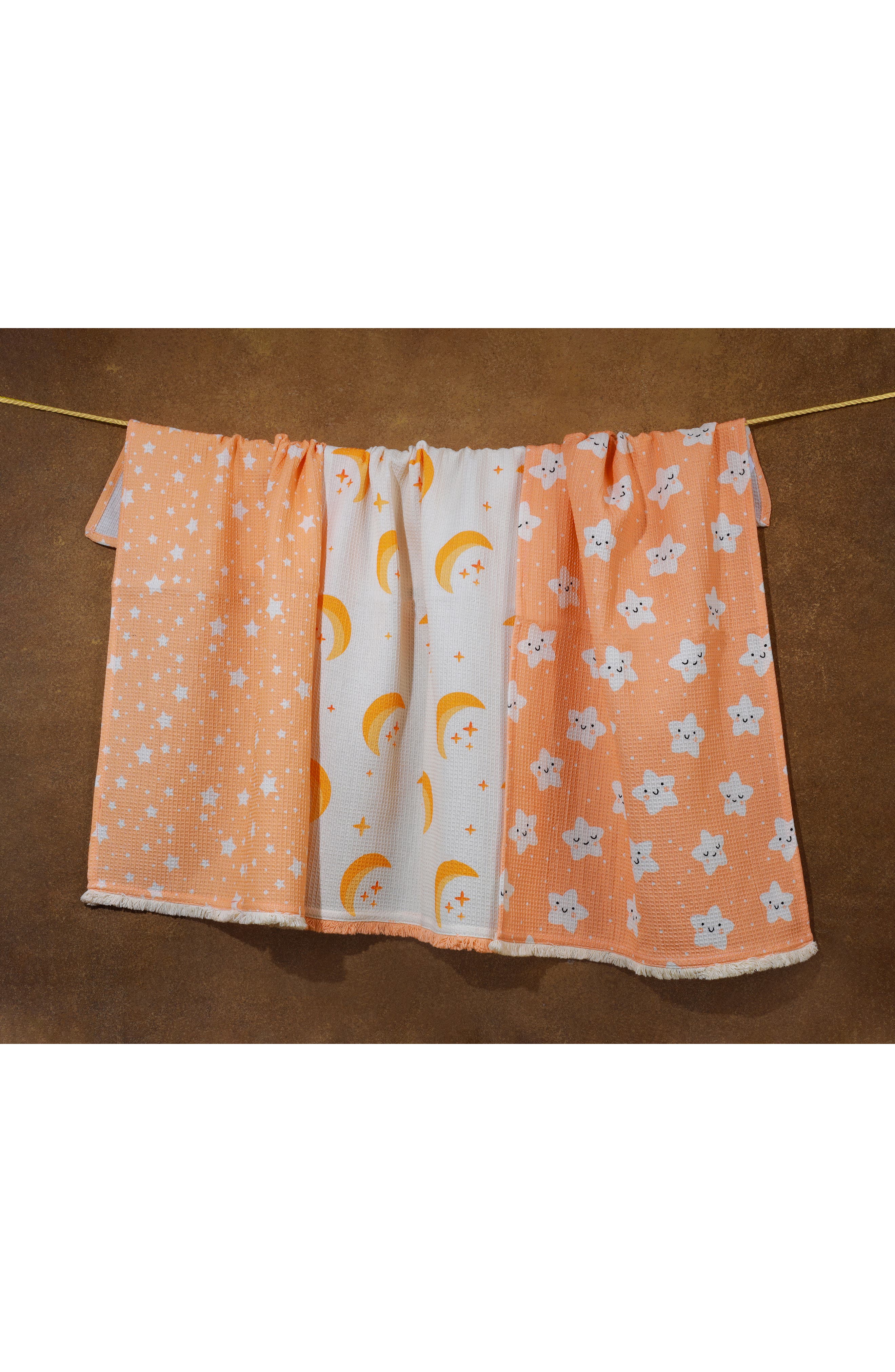 Tiramisu The Celestial Set of 3 Cotton Waffle Kitchen Towels