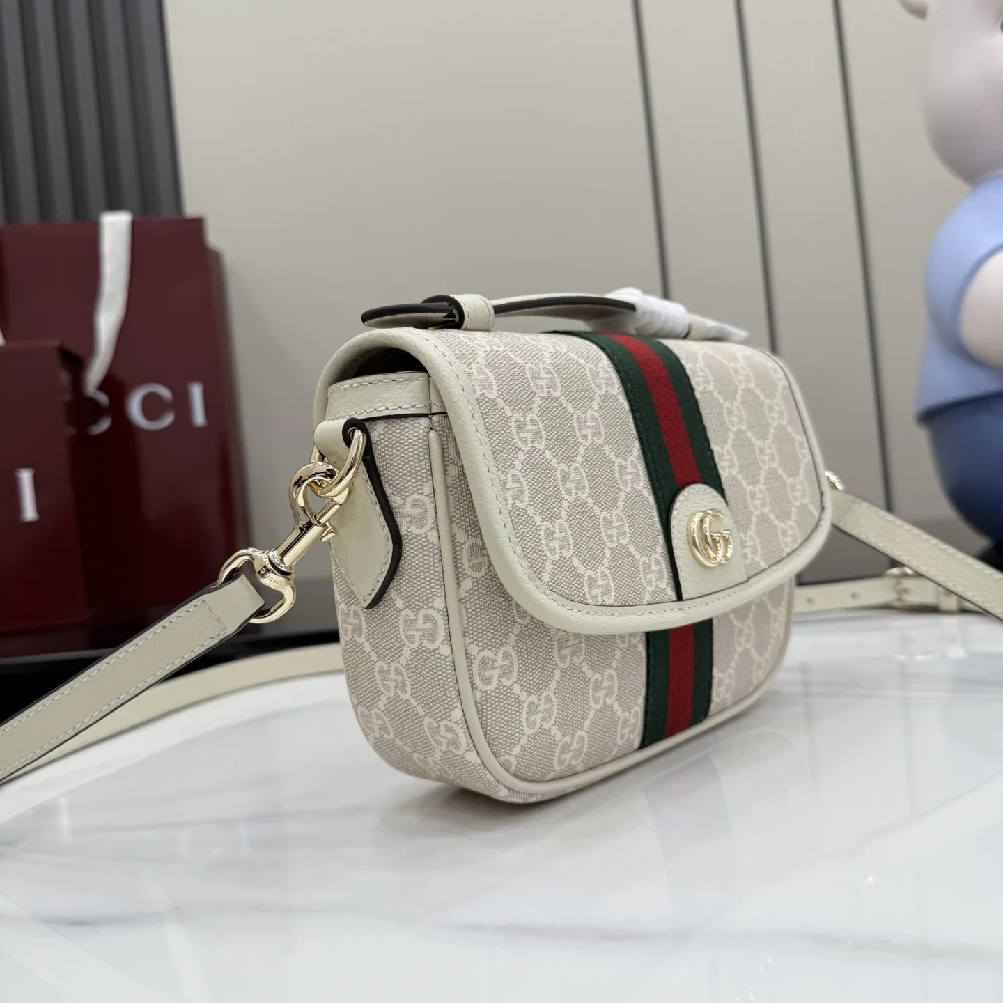 Gucci Ophidia White GG Supreme Canvas Crossbody Bag product photo from LabelPicks