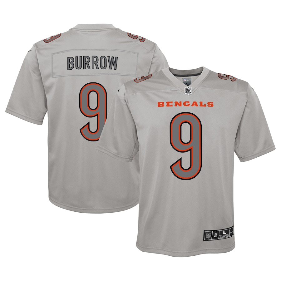 Joe Burrow Cincinnati Bengals Nike Youth Atmosphere Game Jersey - Gray