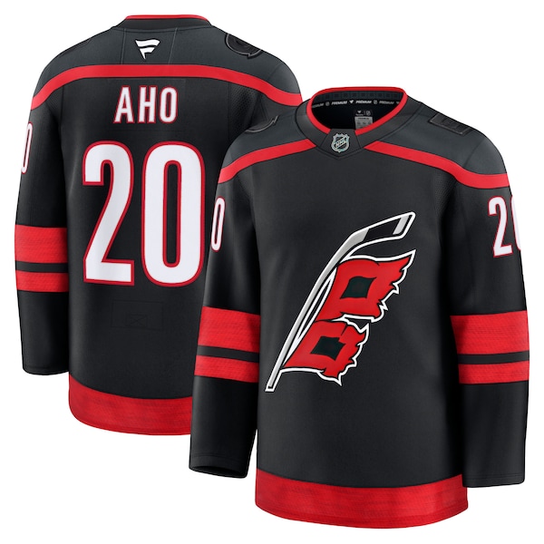 Sebastian Aho Carolina Hurricanes  Home Premium Jersey - Black/White/Red