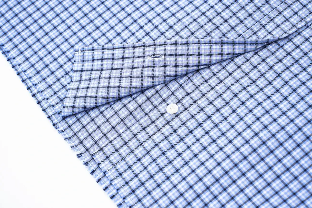 Miu Miu Sky Blue Check Long Sleeve Shirt product photo from LabelPicks