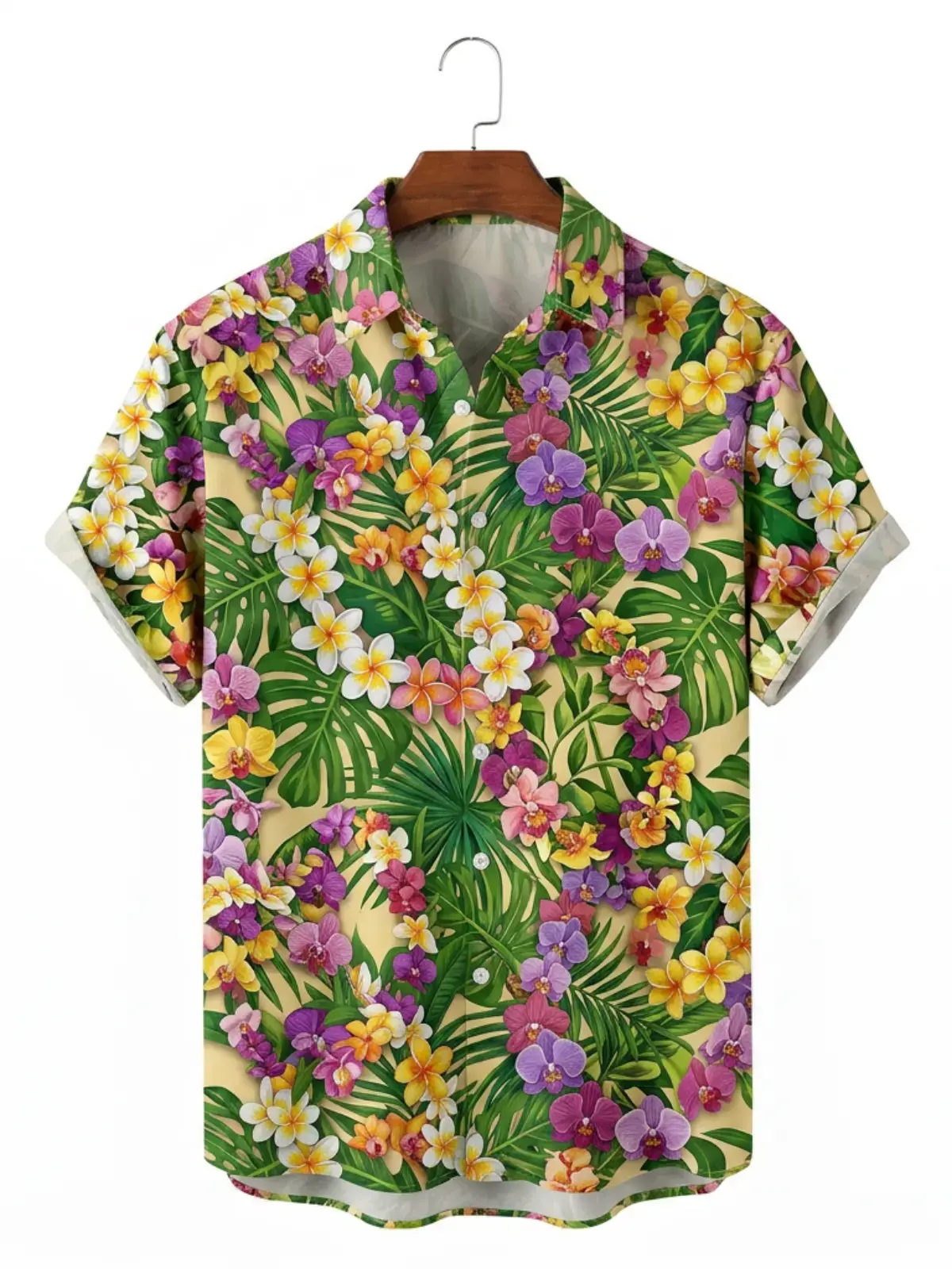 Men’s printed shirts Full Bloom Tropical Floral Aloha Shirt