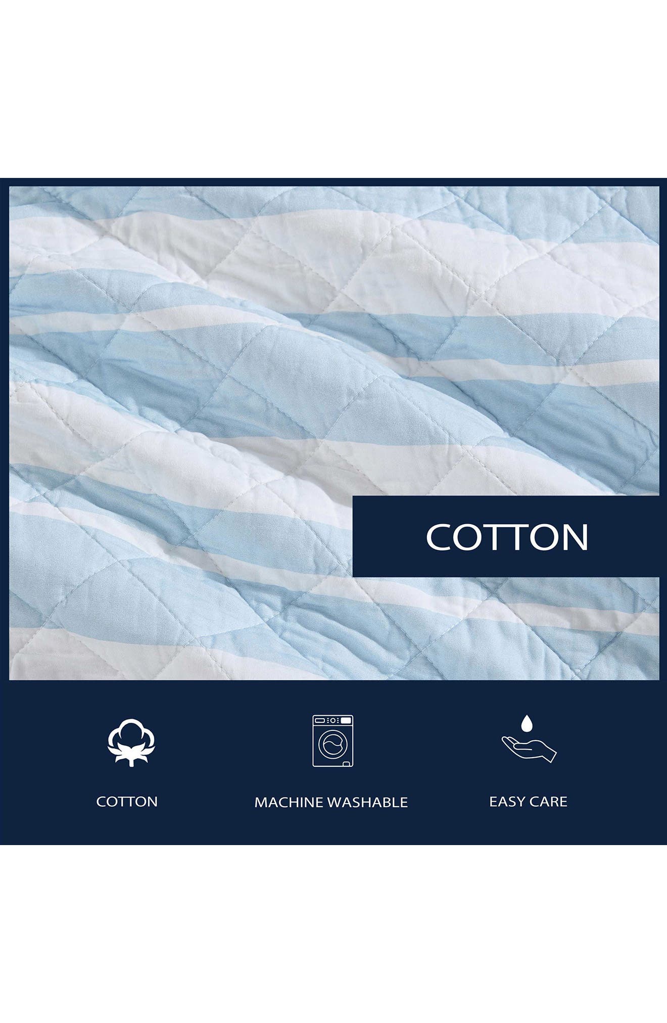 Nautica Seafront Stripe Reversible Cotton Comforter & Sham Set