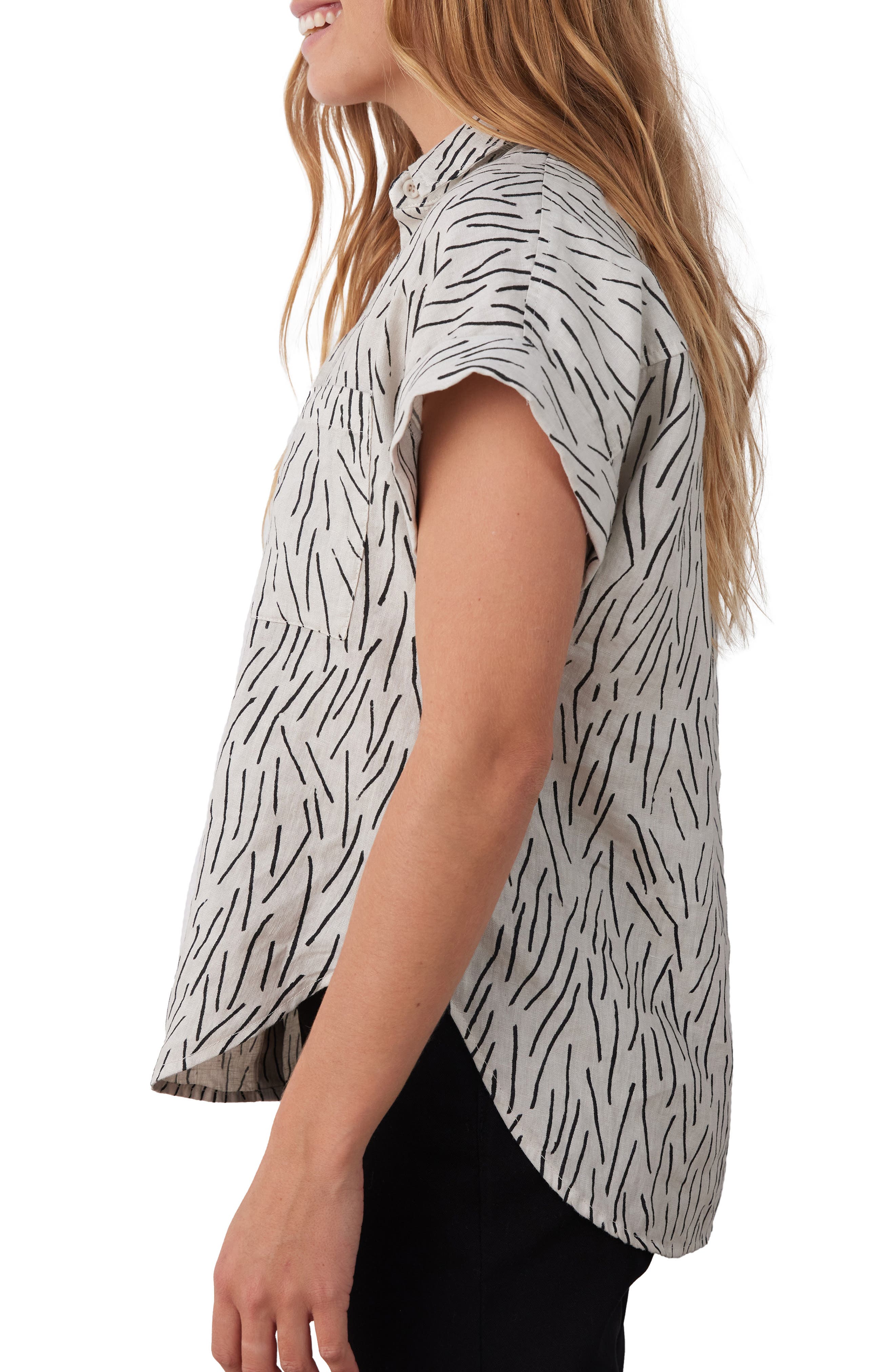 Cloth & Stone Print Linen Button-Up Shirt