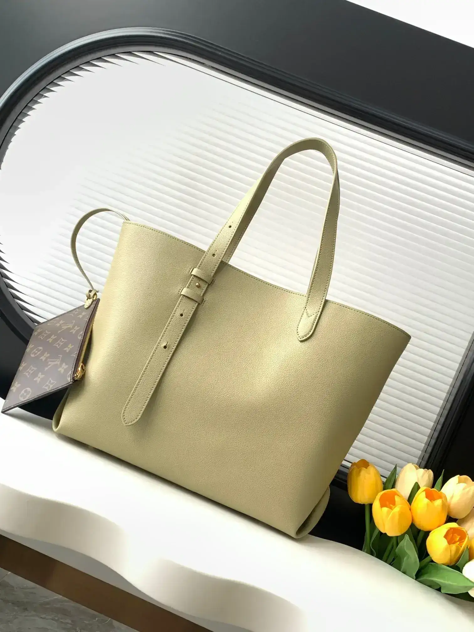 Louis Vuitton Black Grained Leather Tote Bag product photo from LabelPicks