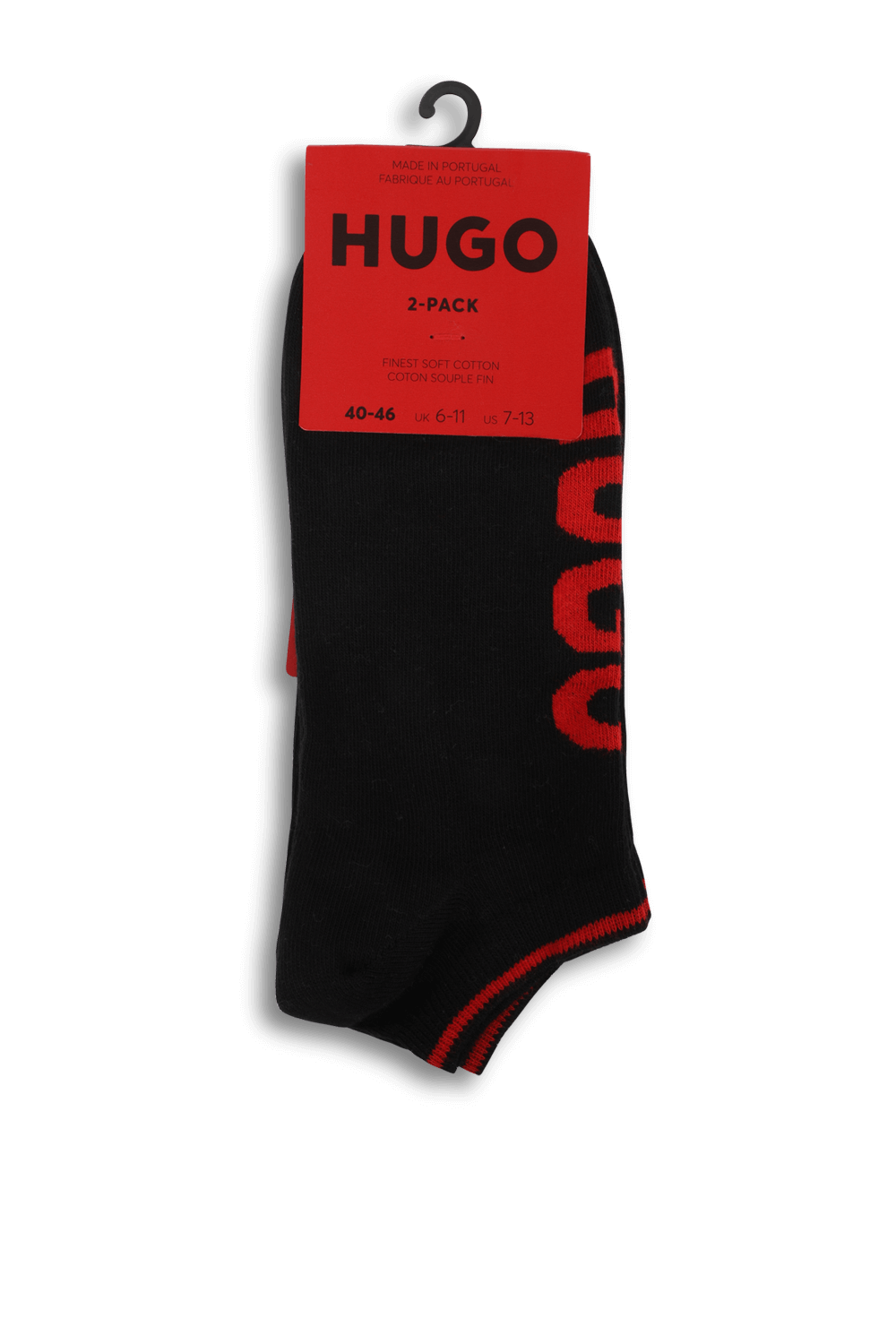 HUGO מארז שני זוגות גרביים שחורות ממותגות
