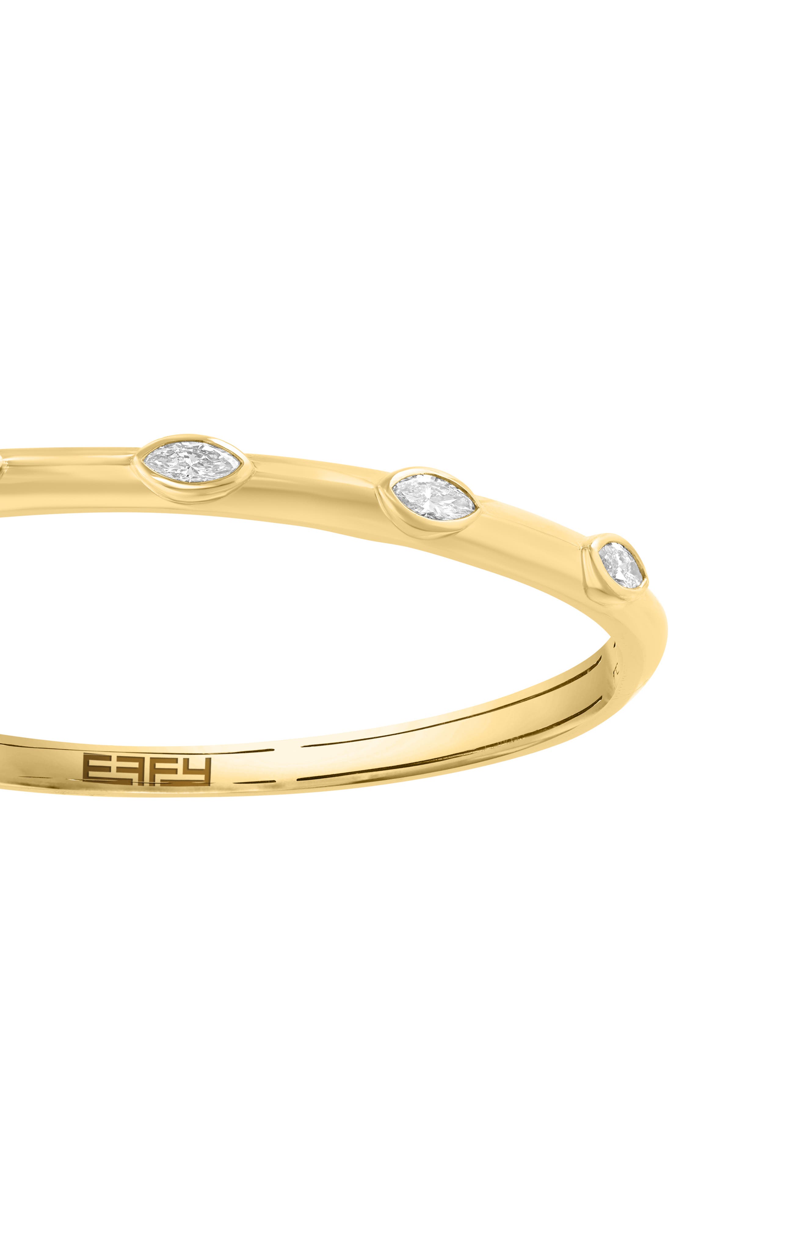 EFFY 14K Gold Plated Sterling Silver Lab Grown Diamond Bangle Bracelet