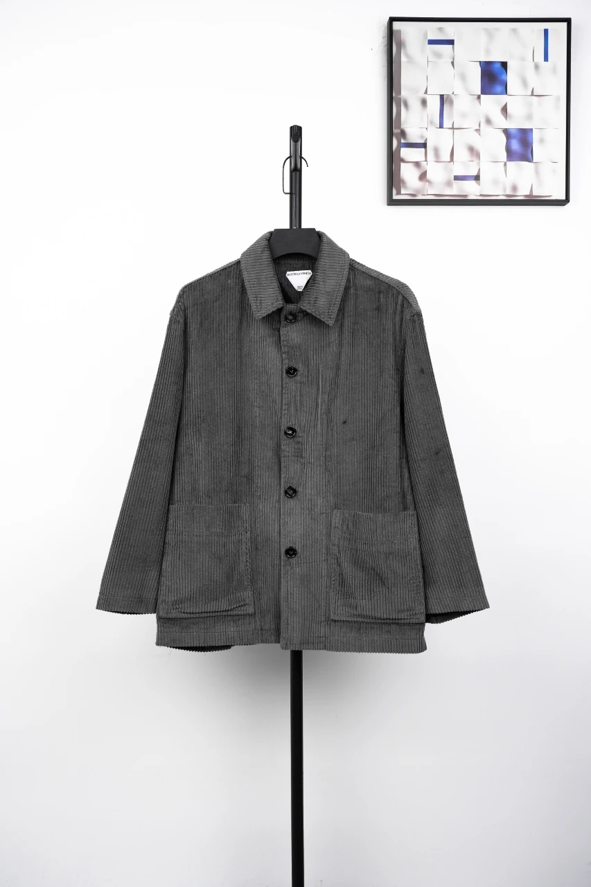 Bottega Veneta Grey Corduroy Duffle Shirt Jacket product photo from LabelPicks