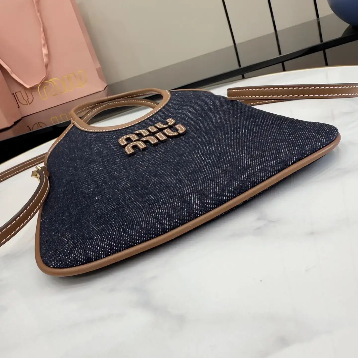 Miu Miu Brown Denim Tote Bag product photo from LabelPicks