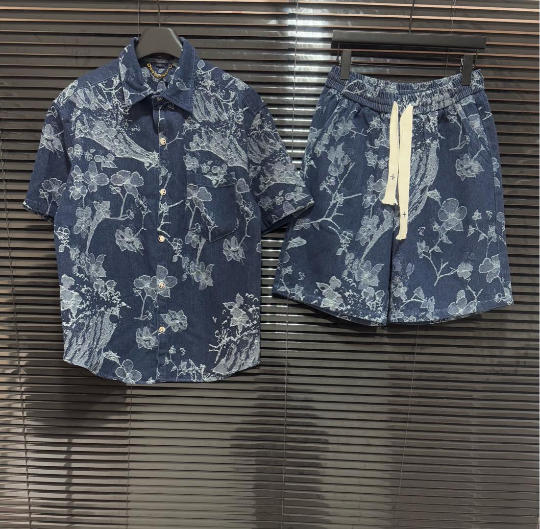 Vintage Printed Denim Set