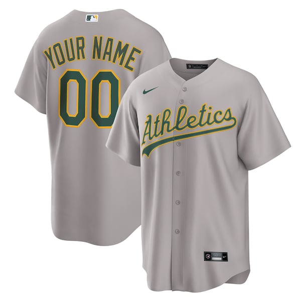 Athletics Nike Away Custom Replica 2.0 Jersey - Gray