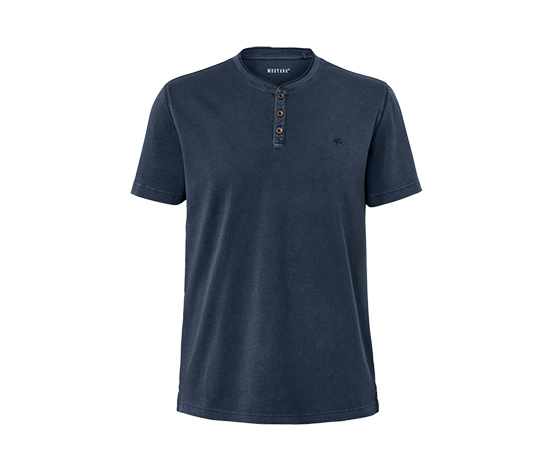 Kurzarm Henley »Mustang«, blau