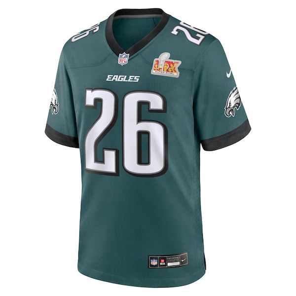 Saquon Barkley Philadelphia Eagles Nike Super Bowl LIX Game Player Jersey - Midnight Green