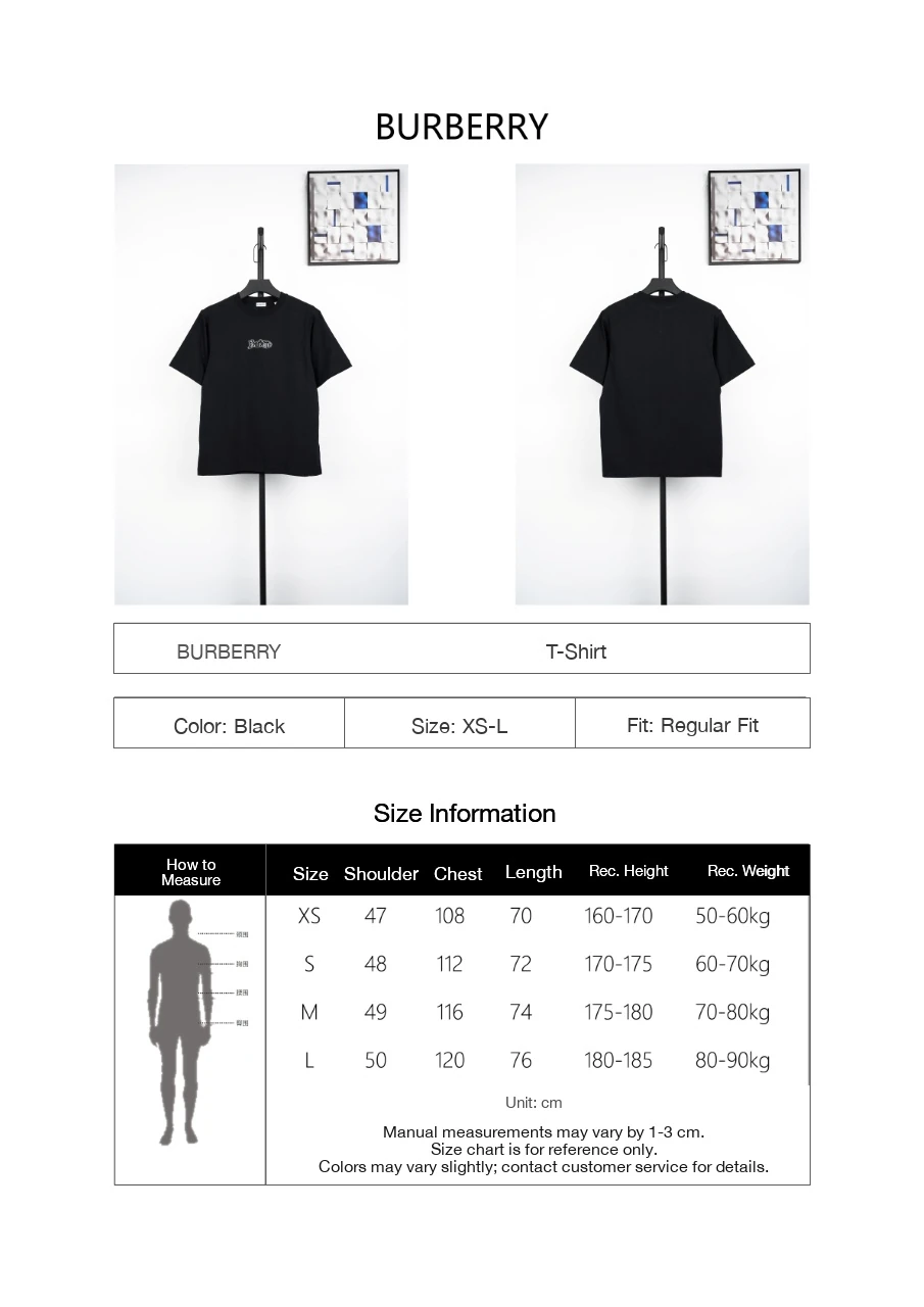 Burberry Black Flocked Letter Crewneck T-Shirt product photo from LabelPicks