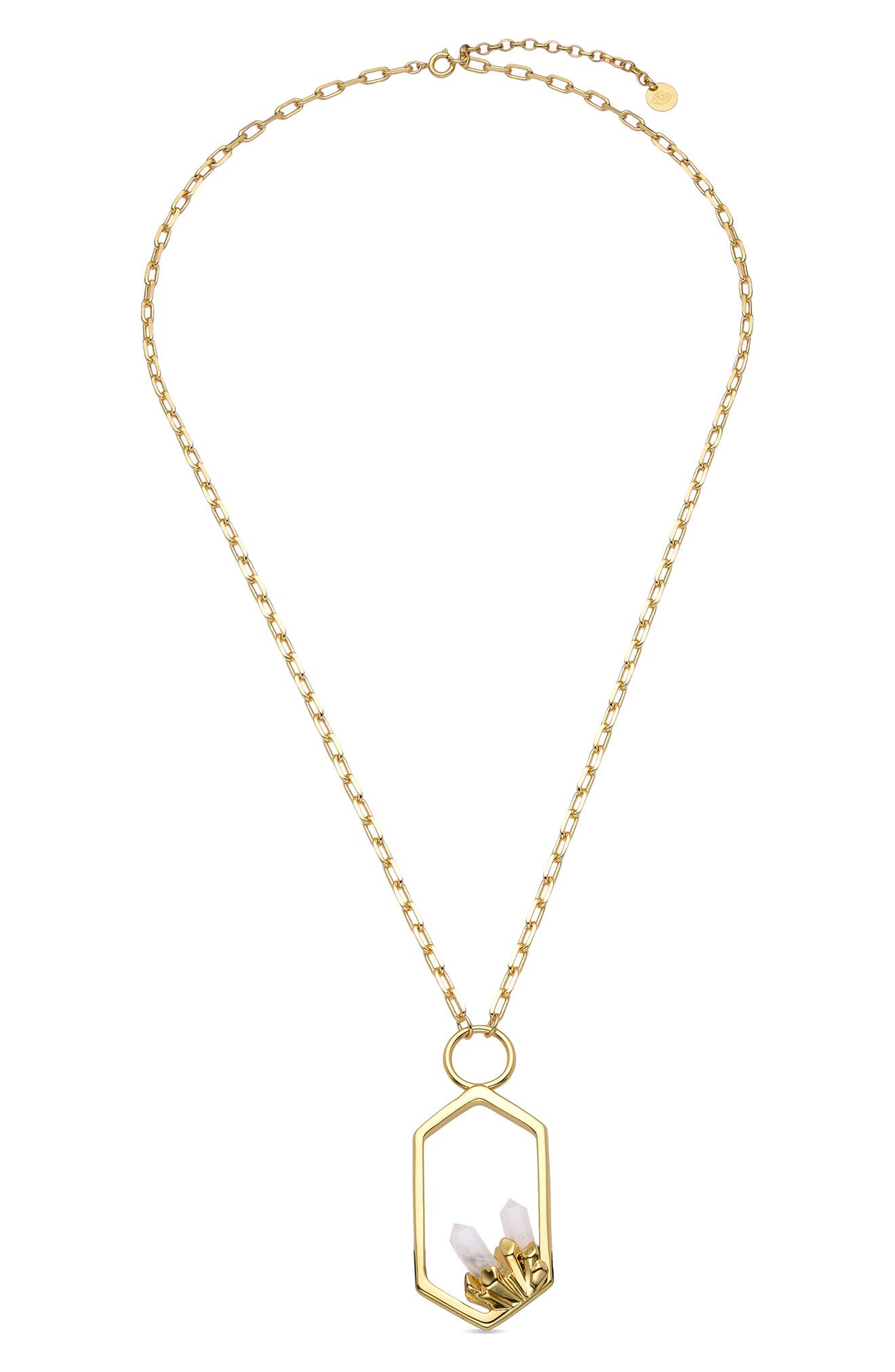 EYE CANDY LOS ANGELES Nora Clear Quartz Pendant Necklace