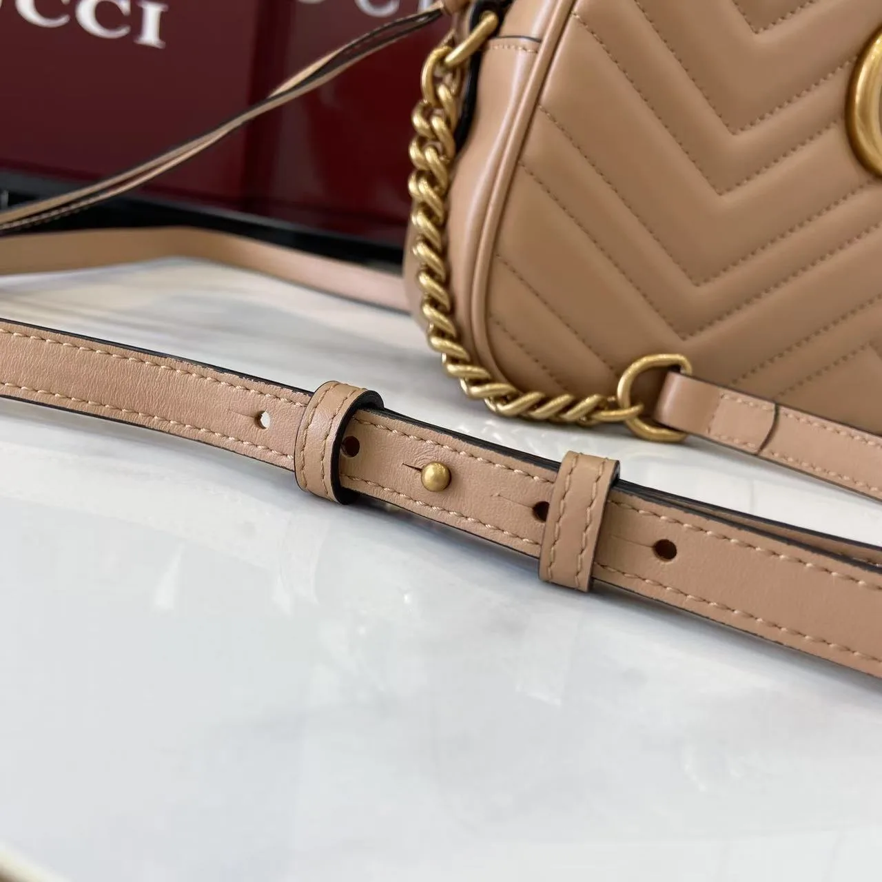 Gucci Beige Marmont GG Supreme Canvas Crossbody Bag product photo from LabelPicks