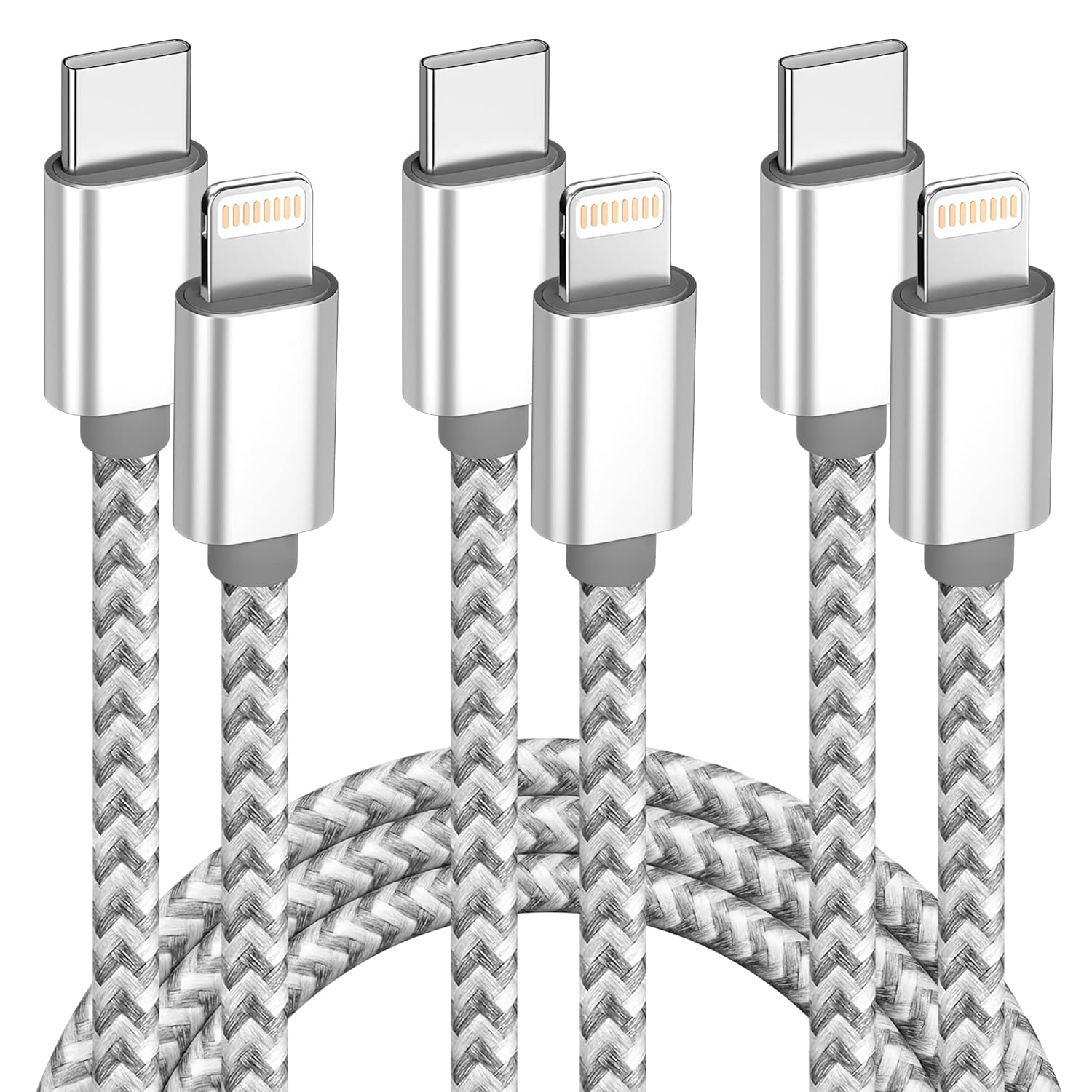 USB C to Lightning Cable 3 Pack 6FT Apple MFi Certified Fast Charging Cable