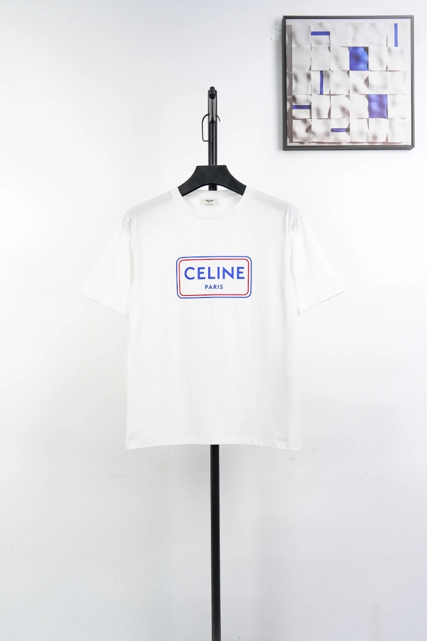 CELINE White Framed Logo Print T-Shirt product photo from LabelPicks