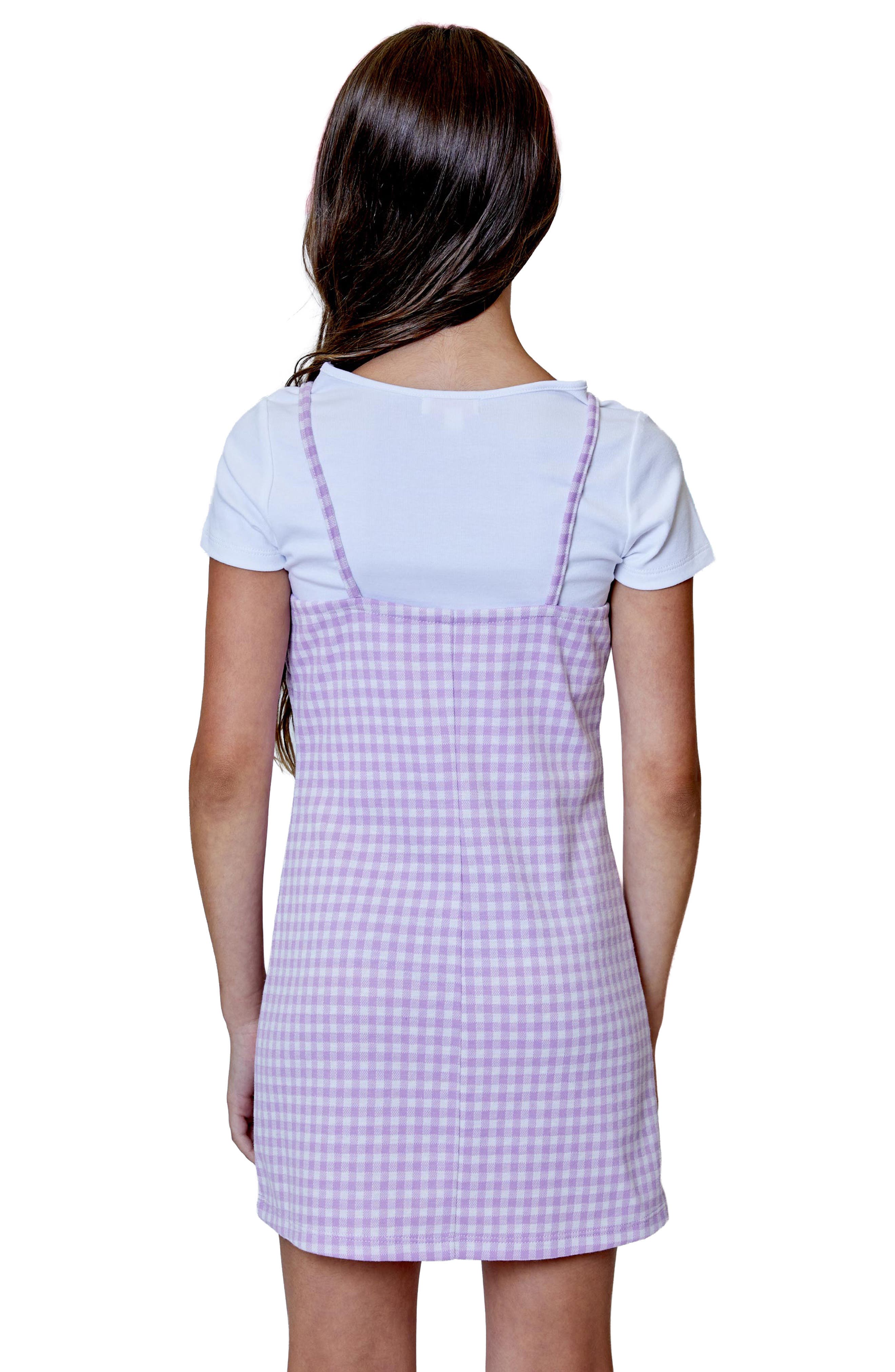 Design History Kids' Gingham T-Shirt Twofer Dress