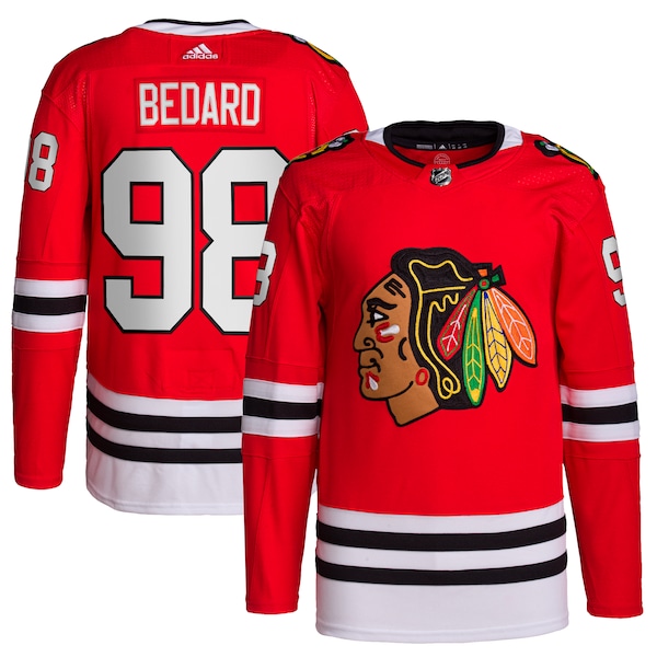 Connor Bedard Chicago Blackhawks adidas 2023 NHL Draft Home Primegreen Player Jersey - Red