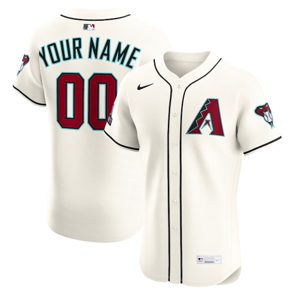 Arizona Diamondbacks Nike Home Elite Sponsor Patch Custom Jersey - Cream