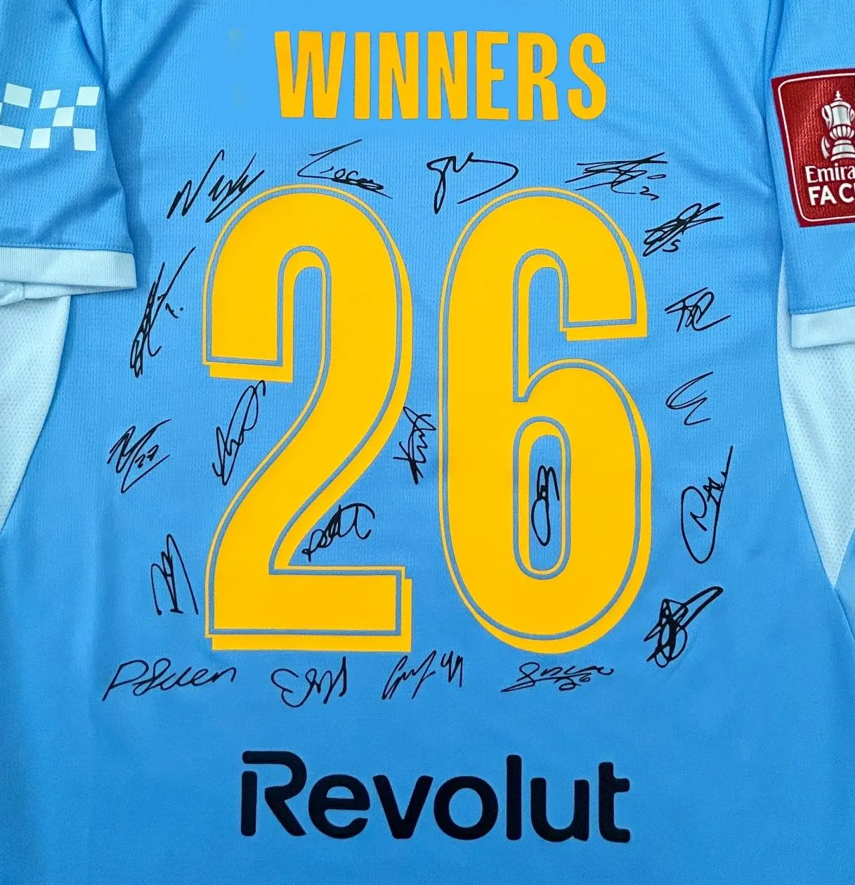 Man City Team SIGNED 25/26 FA Cup Winners Shirt Jersey - COA - 2025
