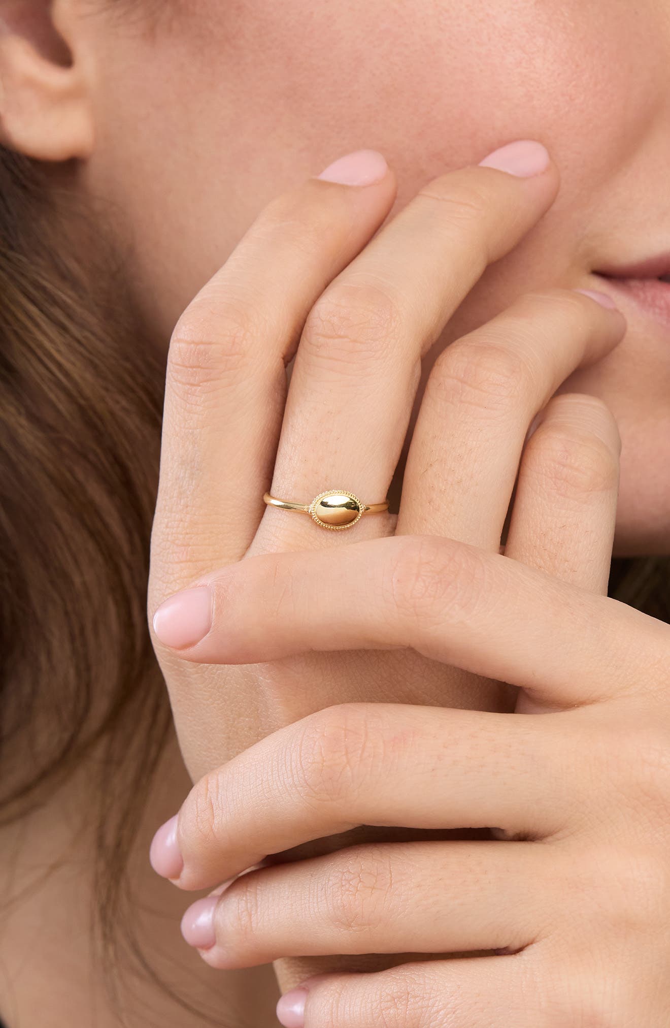 Bony Levy 14K Yellow Gold Oval Stackable Ring
