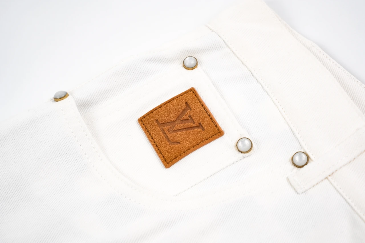 Louis Vuitton Off White Back Pocket Stitch Monogram Denim Pants product photo from LabelPicks