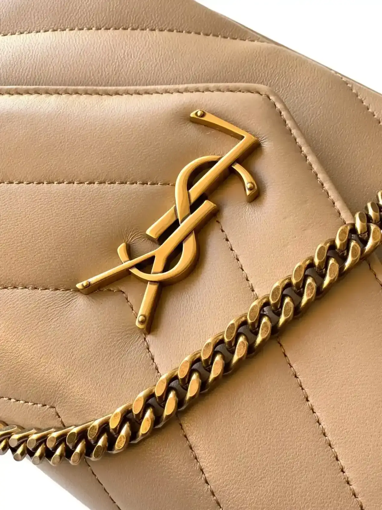 Saint Laurent Beige Loulou Lambskin Shoulder Bag product photo from LabelPicks