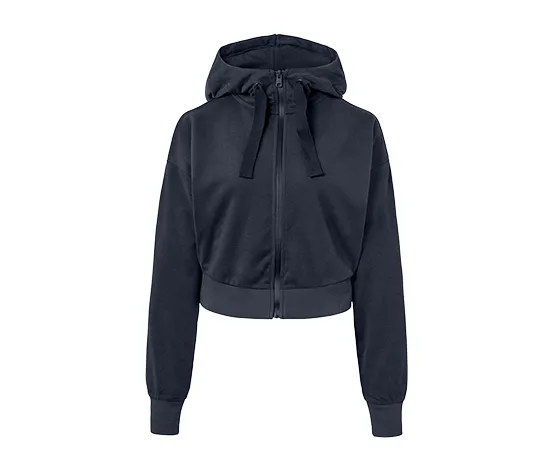 Kurze Sport-Sweatjacke, dunkelblau