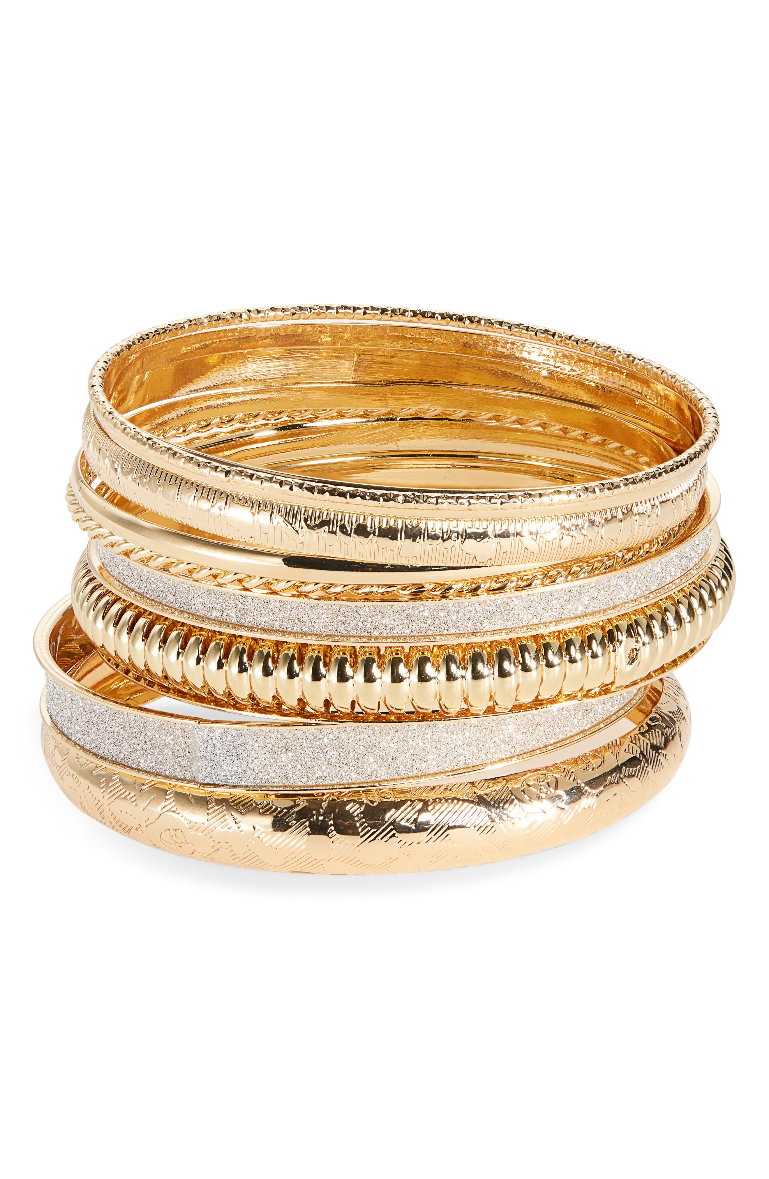 NORDSTROM RACK Set of 8 Bangle Bracelets
