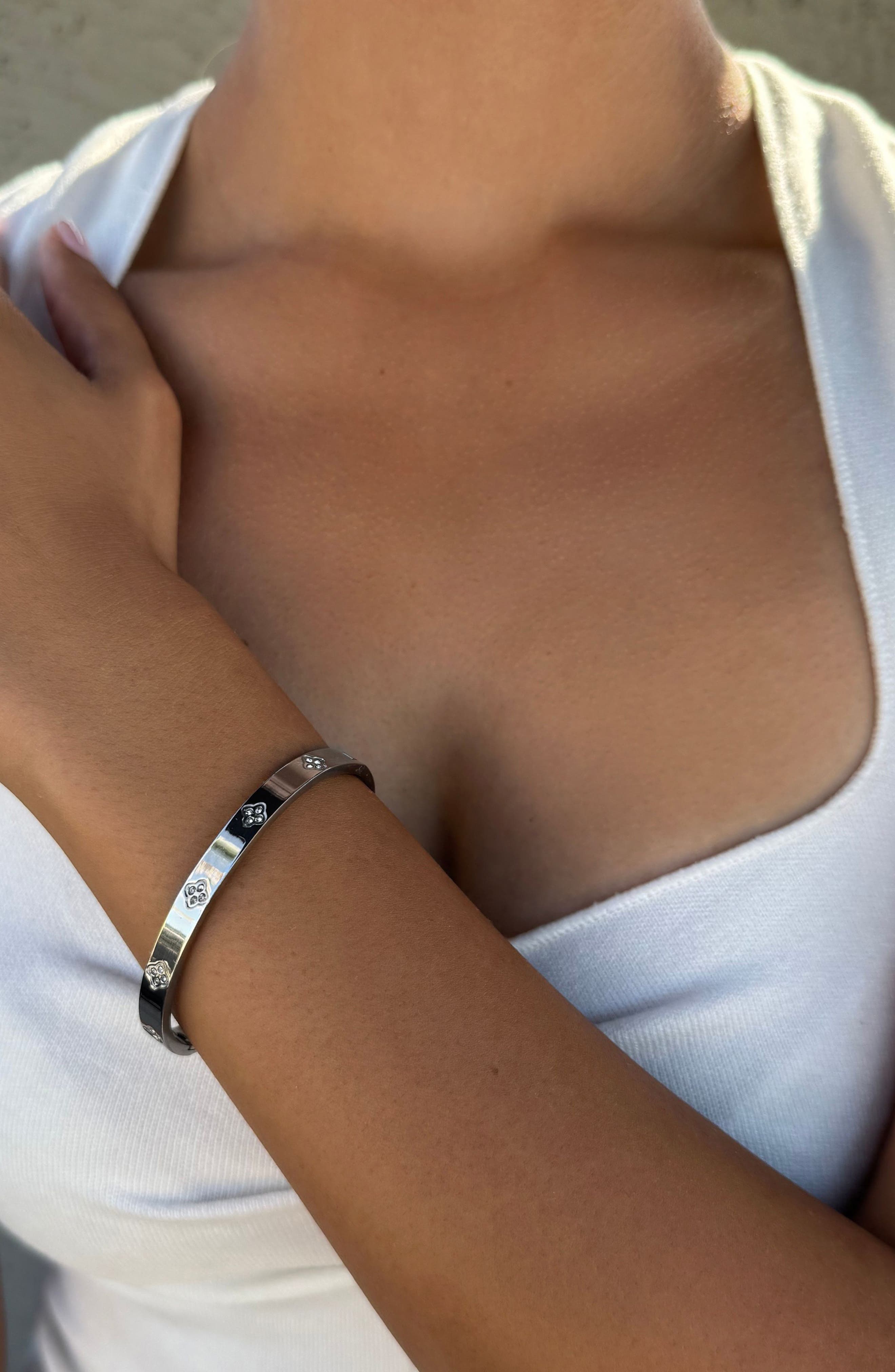 Adornia Tarnish Resistant Cubic Zirconia Bangle Bracelet