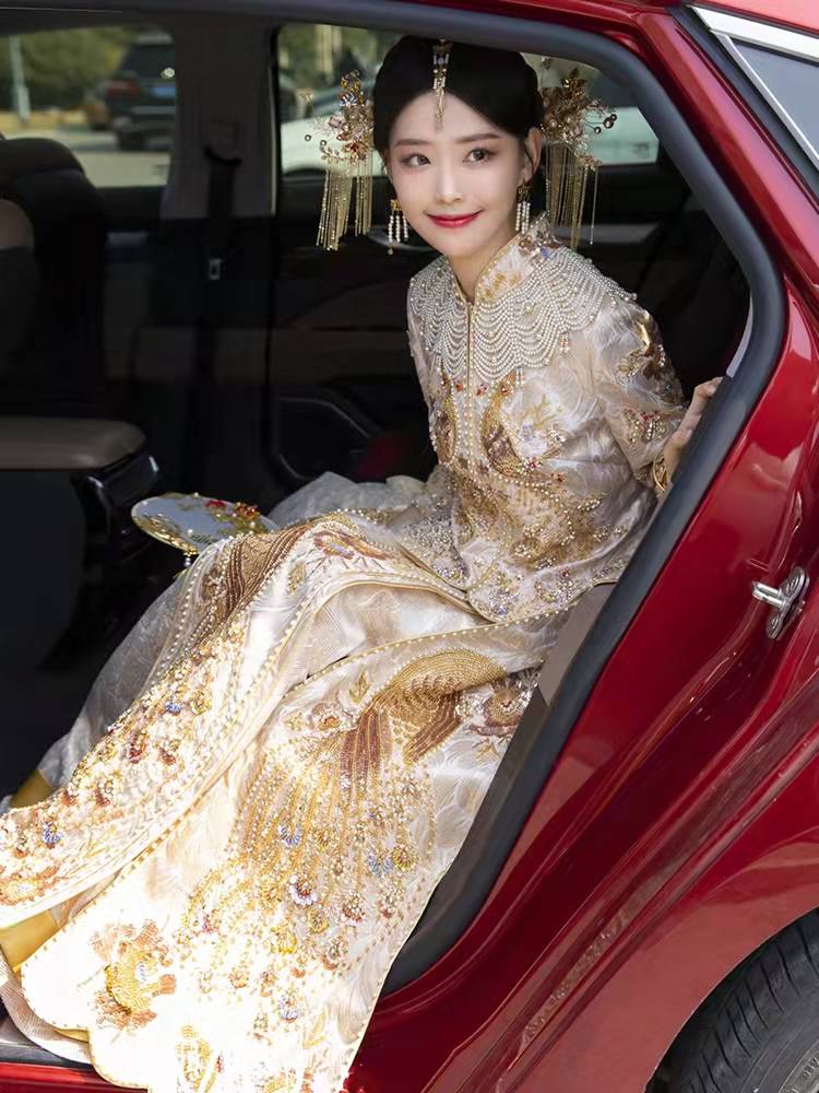 Xiuhe Wedding Bride 2021 New Chinese Wedding Toast Wedding Dress（Fully manual high-end customization）