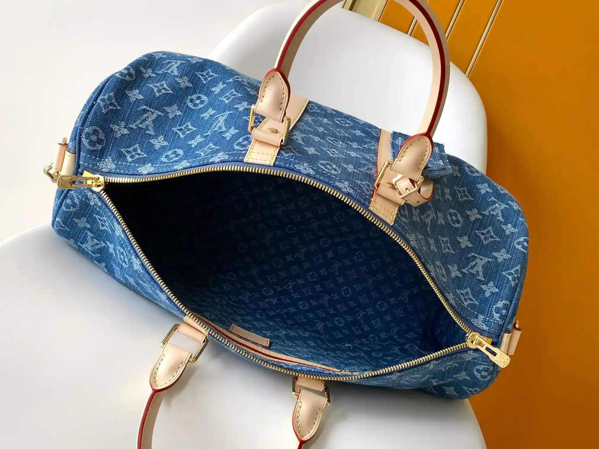 Louis Vuitton Keepall Blue Calfskin Tote Bag product photo from LabelPicks