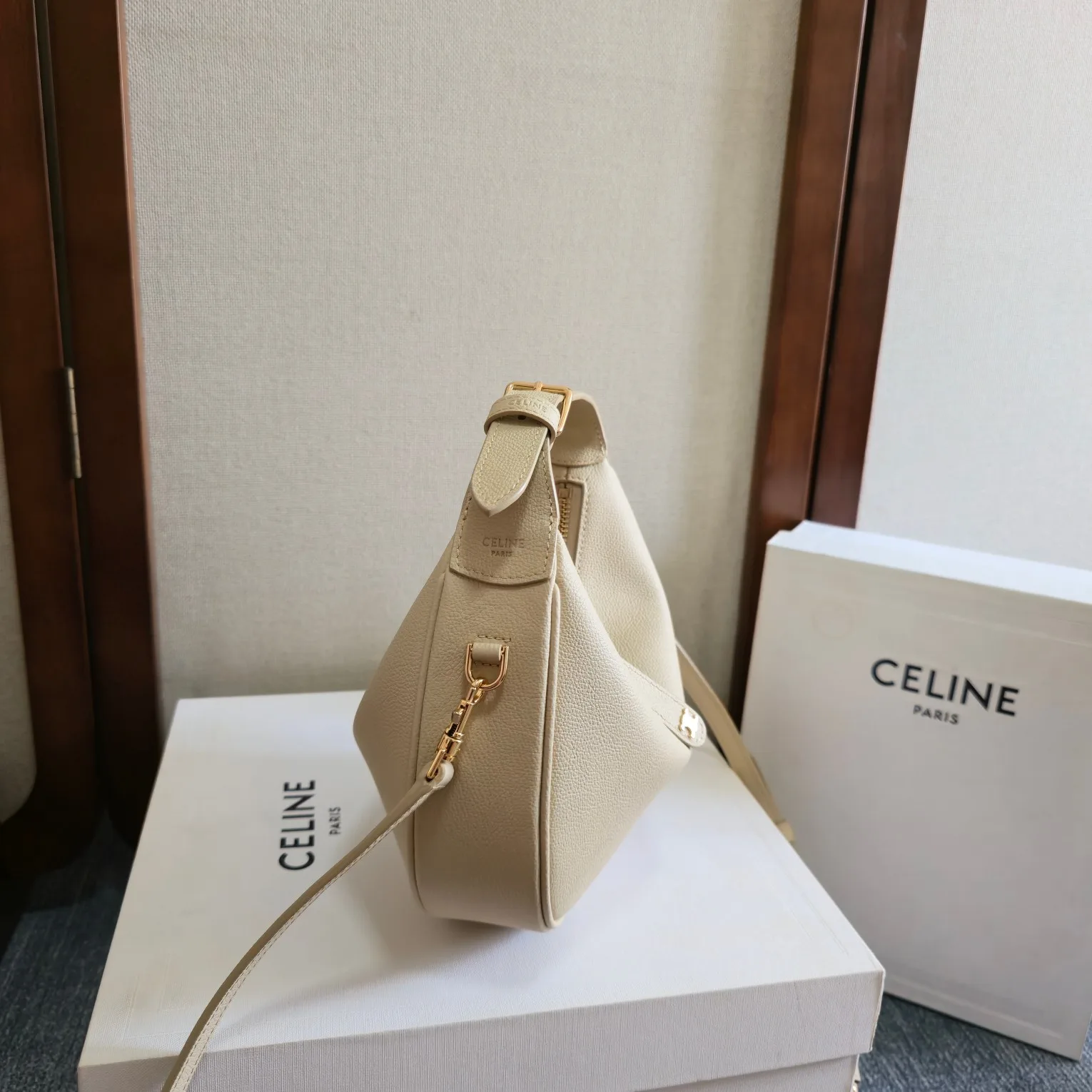 Celine Beige Calfskin Hobo Bag product photo from LabelPicks
