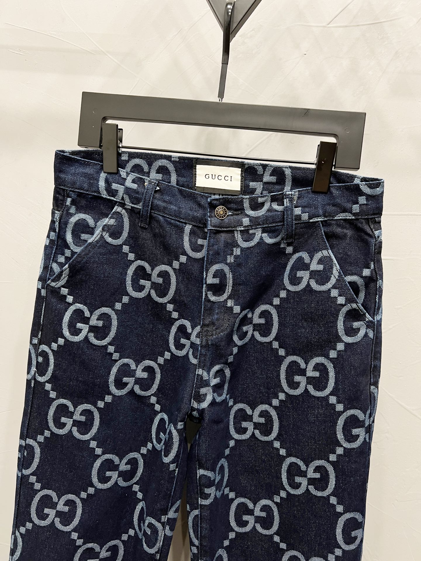 1021 High quality jacquard heavy wash denim pant